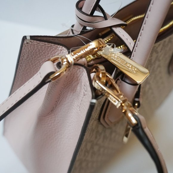Michael Kors Mercer Medium Satchel Messenger Bag MK Vanilla Pink - Picture 14 of 14
